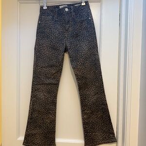 Frame mini boot coated leopard jeans size 25